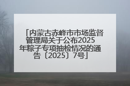 内蒙古赤峰市市场监督管理局关于公布2025年粽子专项抽检情况的通告〔2025〕7号