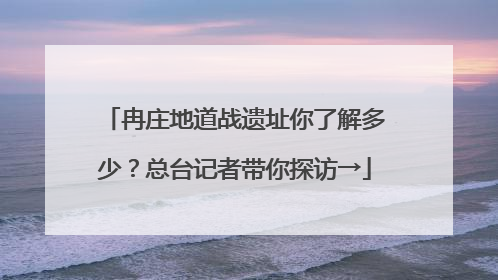 冉庄地道战遗址你了解多少？总台记者带你探访→
