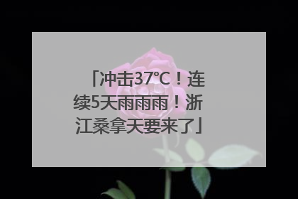 冲击37℃！连续5天雨雨雨！浙江桑拿天要来了