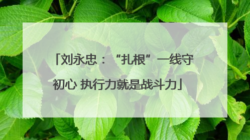 刘永忠：“扎根”一线守初心 执行力就是战斗力
