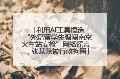 利用AI工具捏造 “外籍留学生强闯南京火车站安检”网络谣言，张某燕被行政拘留