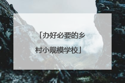 办好必要的乡村小规模学校