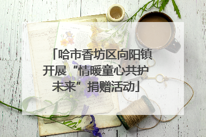 哈市香坊区向阳镇开展“情暖童心共护未来”捐赠活动