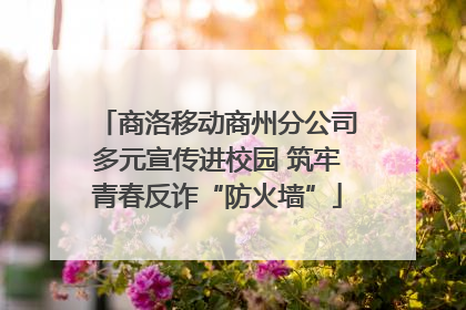 商洛移动商州分公司多元宣传进校园 筑牢青春反诈“防火墙”