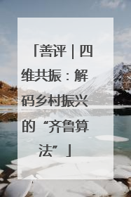 善评｜四维共振：解码乡村振兴的“齐鲁算法”