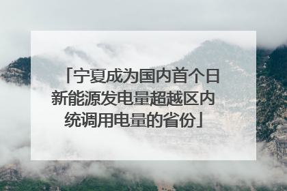 宁夏成为国内首个日新能源发电量超越区内统调用电量的省份