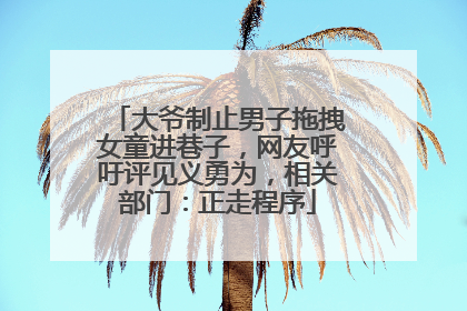 大爷制止男子拖拽女童进巷子，网友呼吁评见义勇为，相关部门：正走程序