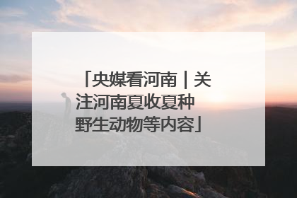 央媒看河南｜关注河南夏收夏种 野生动物等内容