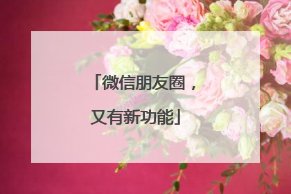 微信朋友圈，又有新功能