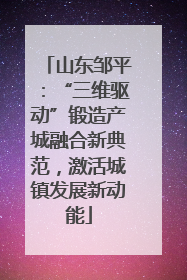 山东邹平：“三维驱动”锻造产城融合新典范，激活城镇发展新动能