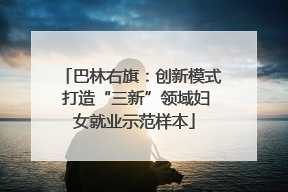 巴林右旗：创新模式 打造“三新”领域妇女就业示范样本