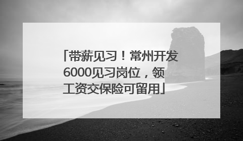 带薪见习！常州开发6000见习岗位，领工资交保险可留用