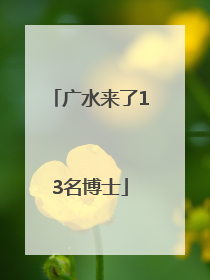 广水来了13名博士