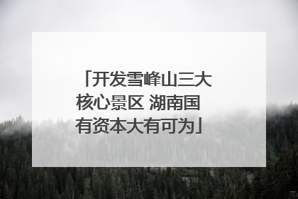 开发雪峰山三大核心景区 湖南国有资本大有可为
