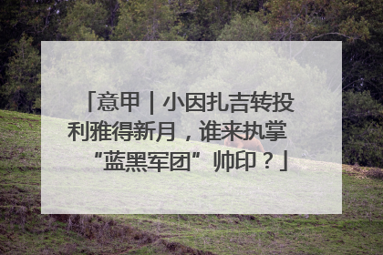 意甲｜小因扎吉转投利雅得新月，谁来执掌“蓝黑军团”帅印？