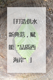 打造供水新典范，赋能“品质西海岸”