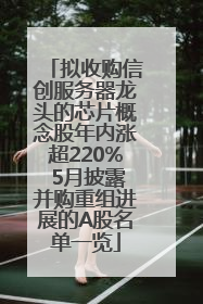 拟收购信创服务器龙头的芯片概念股年内涨超220% 5月披露并购重组进展的A股名单一览