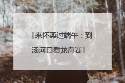 来怀柔过端午：到汤河口看龙舟赛