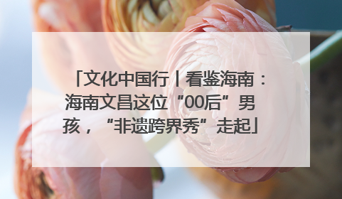 文化中国行丨看鉴海南：海南文昌这位“00后”男孩，“非遗跨界秀”走起