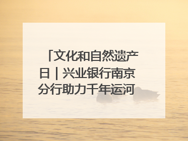 文化和自然遗产日｜兴业银行南京分行助力千年运河焕新出彩