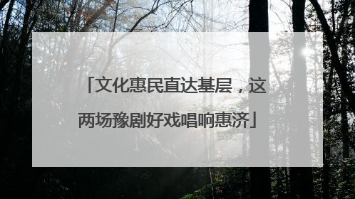 文化惠民直达基层，这两场豫剧好戏唱响惠济