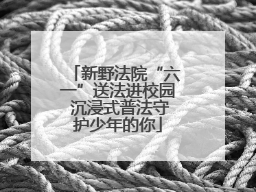 新野法院“六一”送法进校园 沉浸式普法守护少年的你
