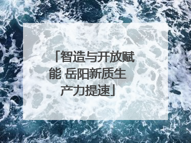 智造与开放赋能 岳阳新质生产力提速