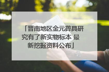 晋南地区金元葬具研究有了新实物标本 最新挖掘资料公布