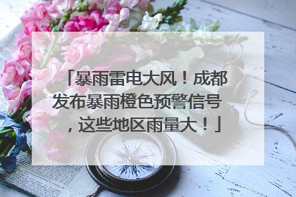 暴雨雷电大风！成都发布暴雨橙色预警信号，这些地区雨量大！