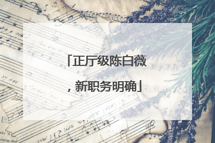 正厅级陈白薇，新职务明确