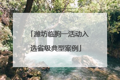 潍坊临朐一活动入选省级典型案例