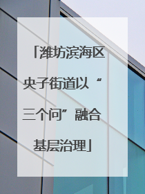潍坊滨海区央子街道以“三个问”融合基层治理