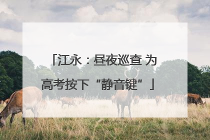 江永：昼夜巡查 为高考按下“静音键”
