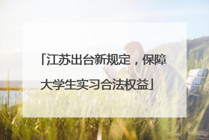 江苏出台新规定，保障大学生实习合法权益