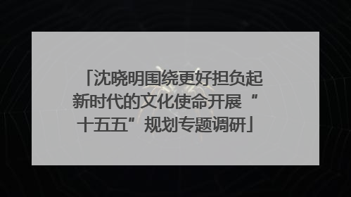 沈晓明围绕更好担负起新时代的文化使命开展“十五五”规划专题调研