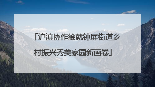 沪滇协作绘就钟屏街道乡村振兴秀美家园新画卷