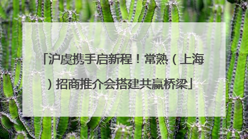 沪虞携手启新程！常熟（上海）招商推介会搭建共赢桥梁