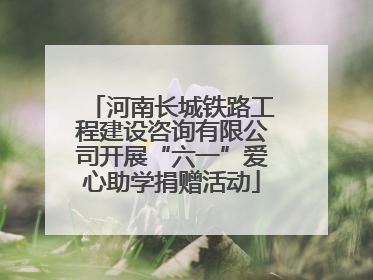 河南长城铁路工程建设咨询有限公司开展“六一”爱心助学捐赠活动