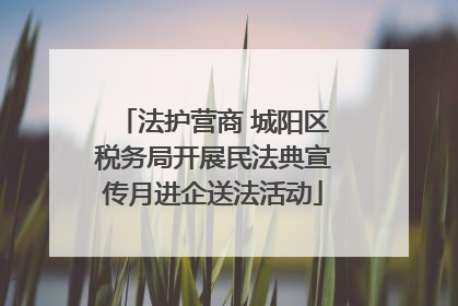 法护营商 城阳区税务局开展民法典宣传月进企送法活动