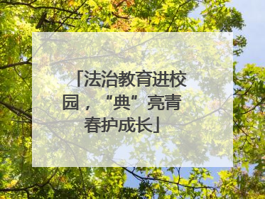 法治教育进校园，“典”亮青春护成长