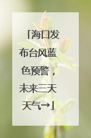 海口发布台风蓝色预警，未来三天天气→