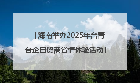 海南举办2025年台青台企自贸港省情体验活动