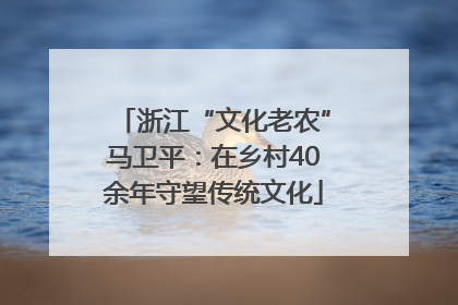 浙江“文化老农”马卫平：在乡村40余年守望传统文化