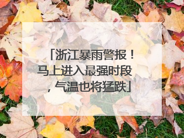 浙江暴雨警报！马上进入最强时段，气温也将猛跌