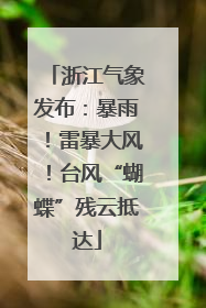 浙江气象发布：暴雨！雷暴大风！台风“蝴蝶”残云抵达