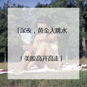 深夜，黄金大跳水！美股高开高走