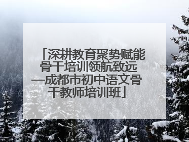 深耕教育聚势赋能 骨干培训领航致远—成都市初中语文骨干教师培训班