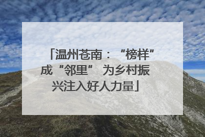 温州苍南：“榜样”成“邻里” 为乡村振兴注入好人力量