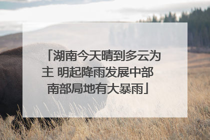 湖南今天晴到多云为主 明起降雨发展中部南部局地有大暴雨