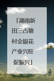 湖南新田三占塘村金银花产业兴旺促振兴